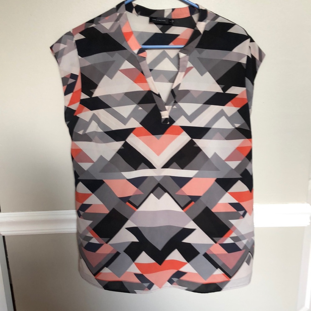 Cap Sleeve Vneck Blouse